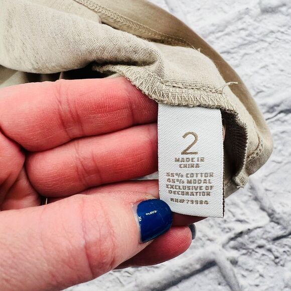 Chico's Sequin Stripe Tank Top 2 Medium 12/14 Brown Tan Sleeveless Round Neck - Picture 5 of 8